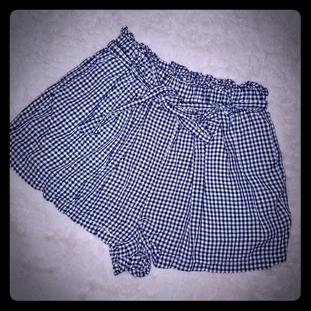 Gingham Paperbag Tie Shorts - Forever 21 - Small